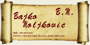 Bajko Moljković vizit kartica